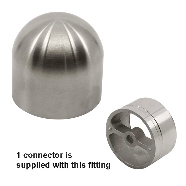 Designer Rail - 43mm diam - Domed End Cap (Satin) - Image 2