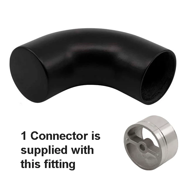 Designer Rail - 43mm diam - Terminating Bend (Black) - Image 2