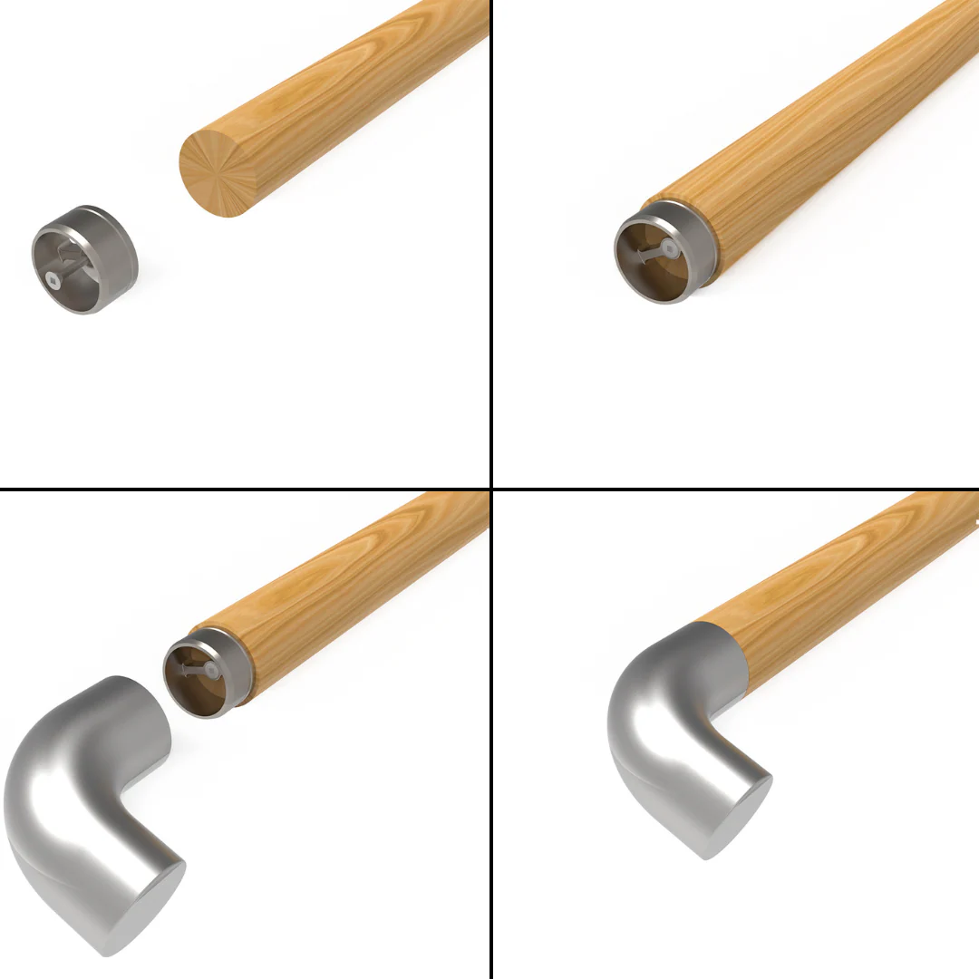 Designer Rail - 43mm diam - Terminating Bend (Satin) - Image 4