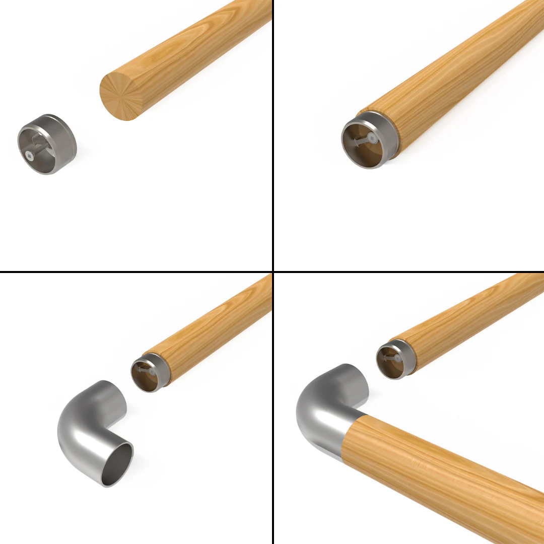 Designer Rail - 43mm diam - 90 deg Bend (Satin) - Image 4