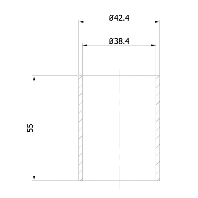 Designer Rail - 43mm diam - Straight Joiner (Satin) - Image 3