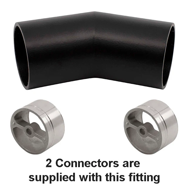 Designer Rail - 43mm diam - 35 deg Bend (Black) - Image 2