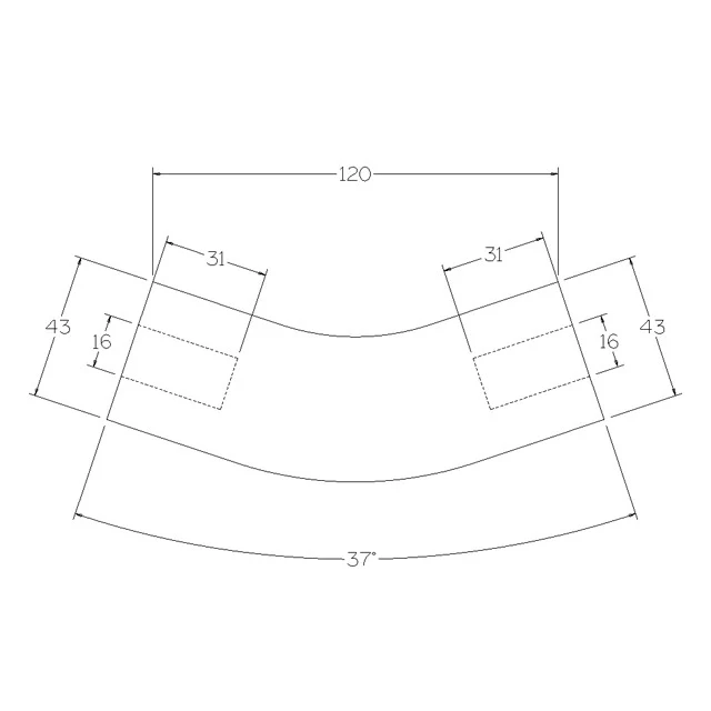 Designer Rail - 43mm diam - 37 deg Bend (Blackbutt) - Image 3