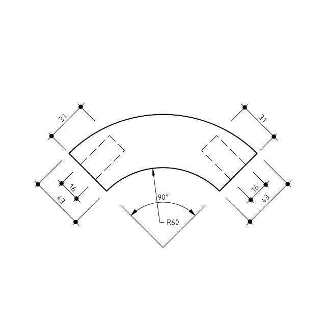 Designer Rail - 43mm diam - 90 deg Bend (Blackbutt) - Image 3