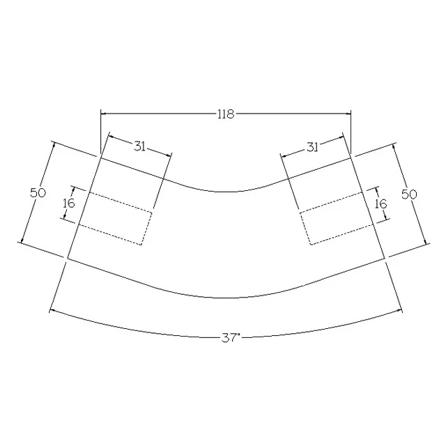 37 deg Bend for Ezirail 50mm Full Round (Pine) - Image 3