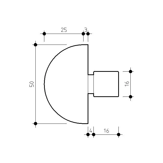 50mm diameter Domed End Cap (Vic Ash) - Image 4