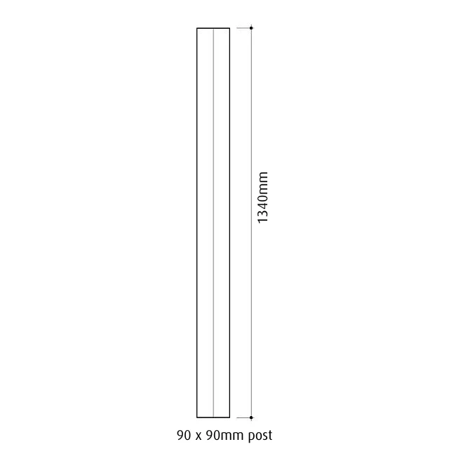 Plain Std Stair Posts 1340x90sq (American Oak) - Image 4