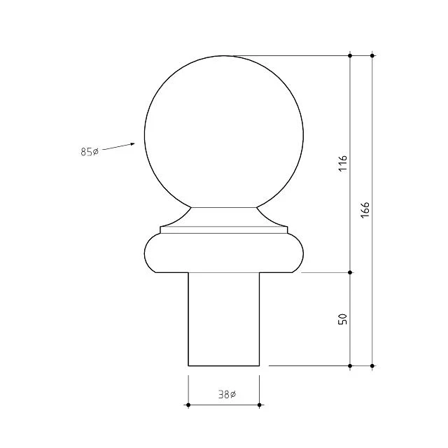 Ball Tops for Stairs for 90sq Posts (American Oak) - Image 2