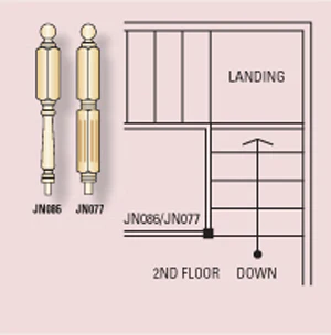 Turned Top Landing Stair Posts 880x90sq (American Oak) - Image 3