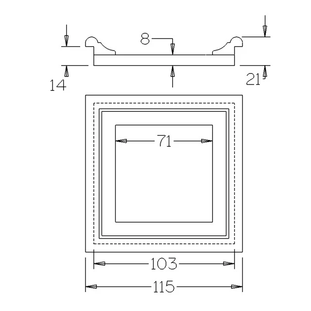 Short Flat Drop-In Panel for 155sq Stair Post - Image 4