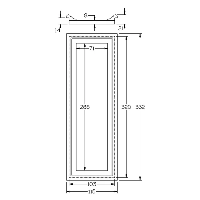 Medium Flat Drop-In Panel for 155sq Stair Post - Image 3