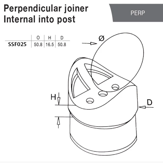 Perpendicular Joiner for 50.8 Round Mirror Tube - Image 3