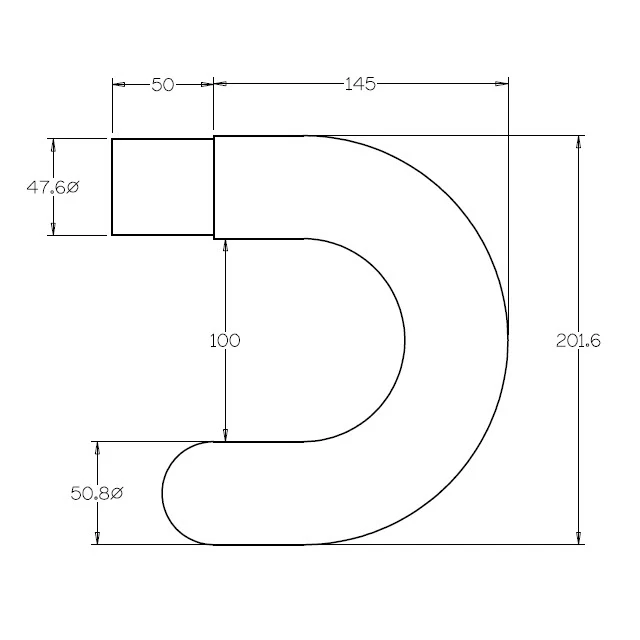 180 degree Bend for 50.8 Round Mirror Tube - Image 2
