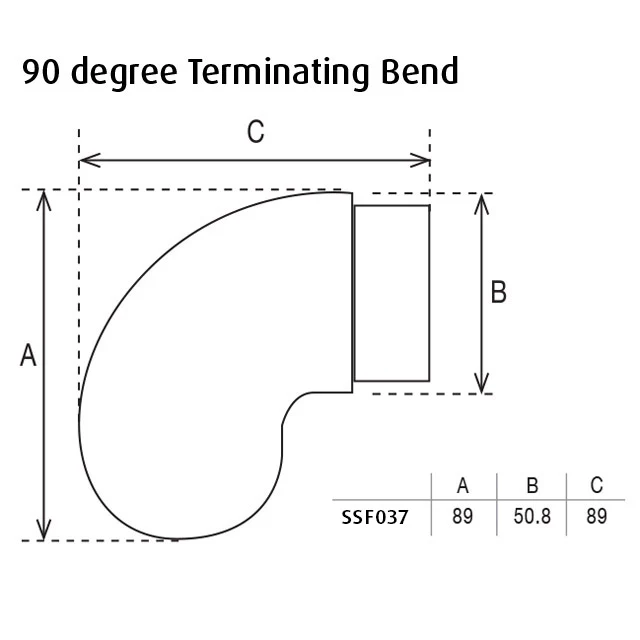 90 degree Terminating Bend for 50.8 Round Mirror Tube - Image 3