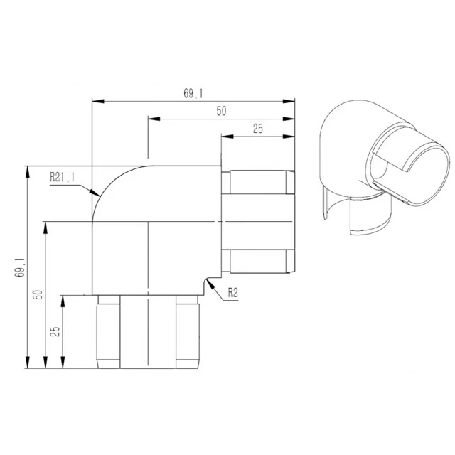 90 degree Acute Bend for 38.1 Round Mirror Tube - Image 3