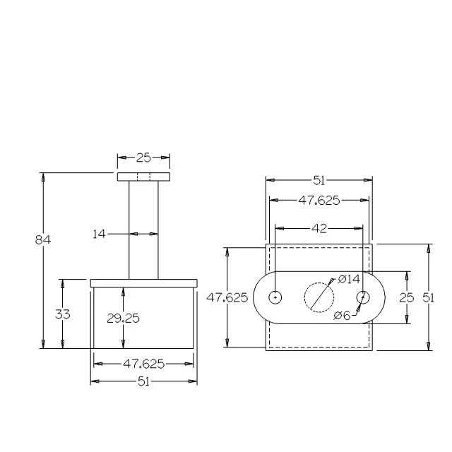 Flat Rail Support for 50 Square Satin Tube - Image 3