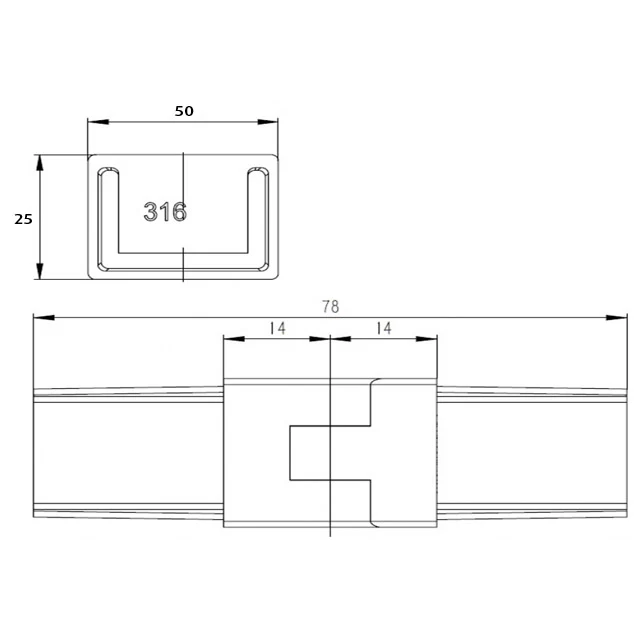 Adjustable Angle Bend for 25x50 Rectangular Mirror Tube - Image 3