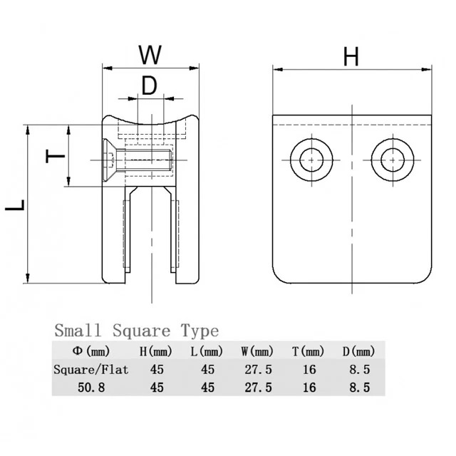 Small Sq Clamp - 8 or 10mm Glass - Round Back - Mirror - Image 3