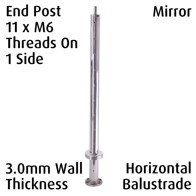 Round End Post for Horizontal Balustrade - Mirror - Image 2