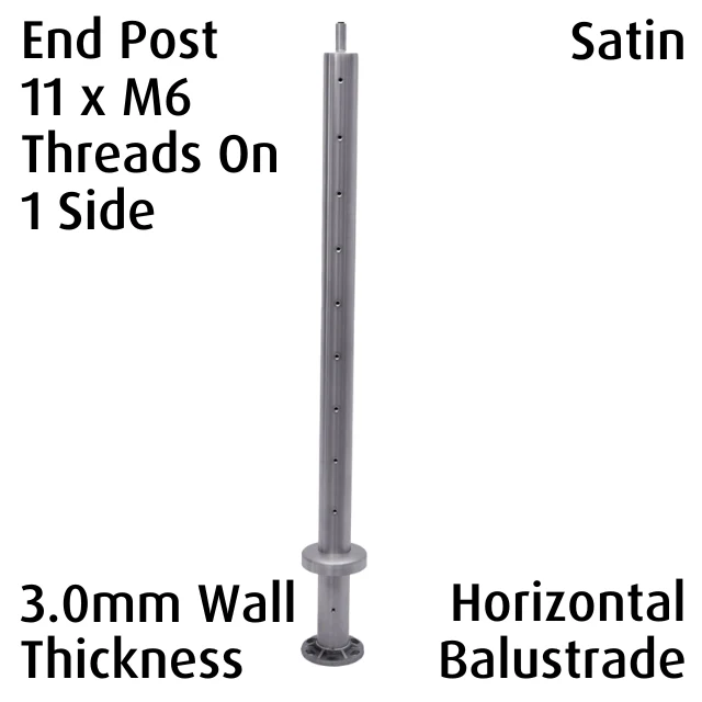 Round End Post for Horizontal Balustrade - Satin - Image 2