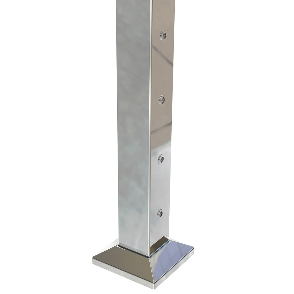 Square End Post with Open Top - Mirror - Image 3