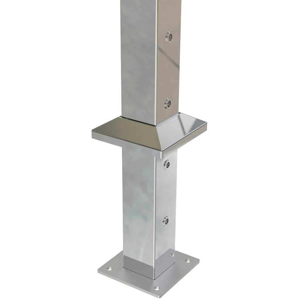 Square End Post with Open Top - Mirror - Image 4