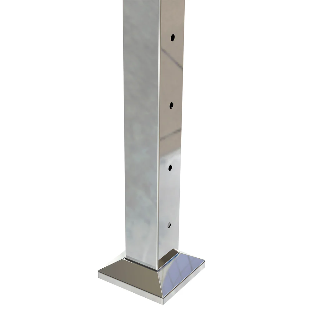 Square Intermediate Post with Open Top - Mirror - Image 3