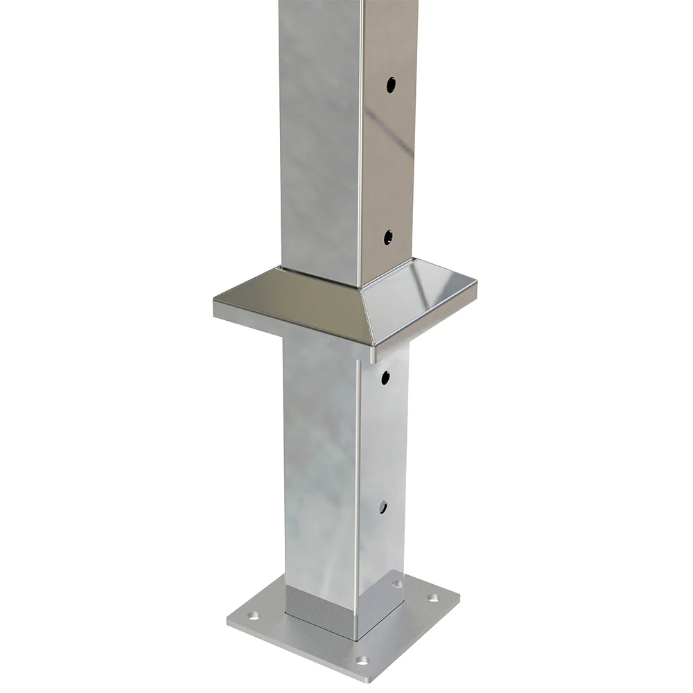 Square Intermediate Post with Open Top - Mirror - Image 4
