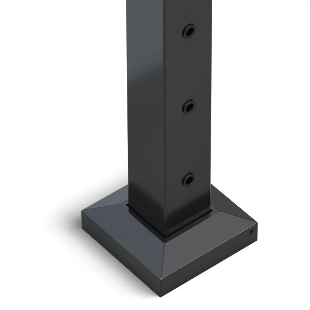 Square End Post for Horizontal Balustrade - Black - Image 3