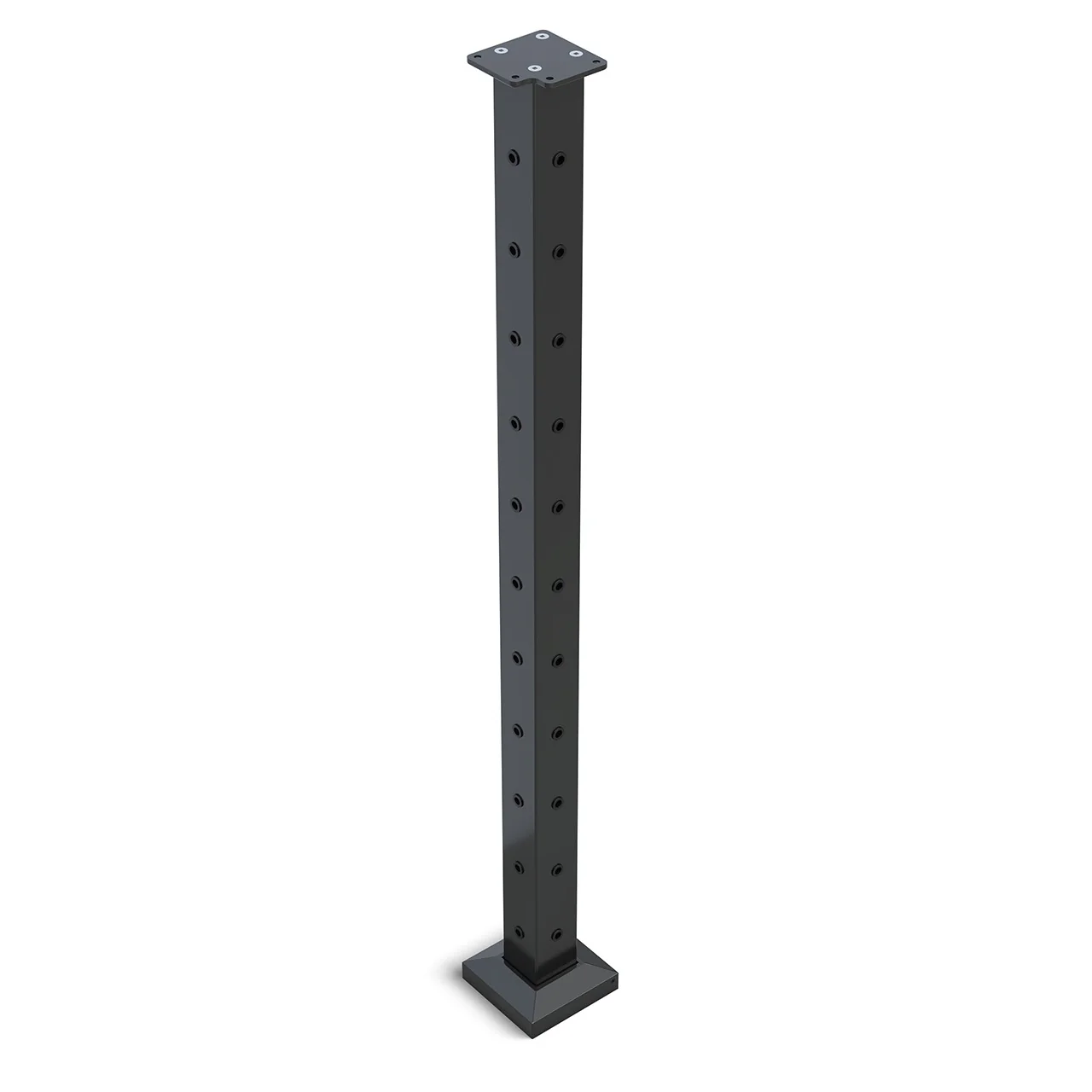Square Corner Post for Horizontal Balustrade - Black