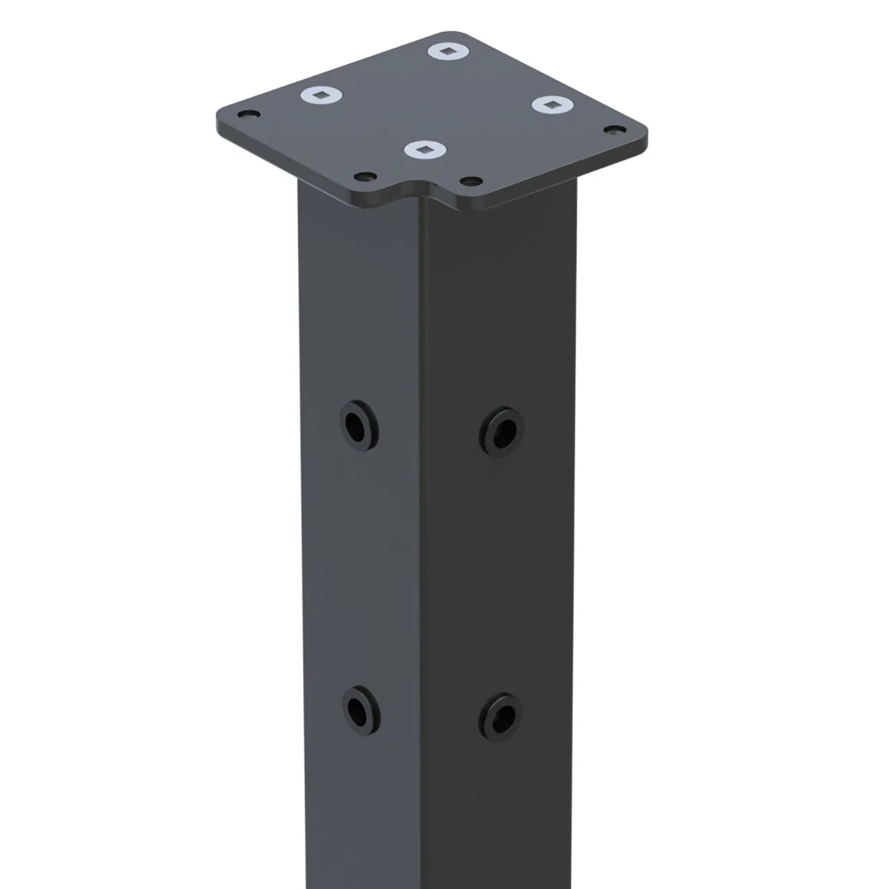 Square Corner Post for Horizontal Balustrade - Black - Image 3