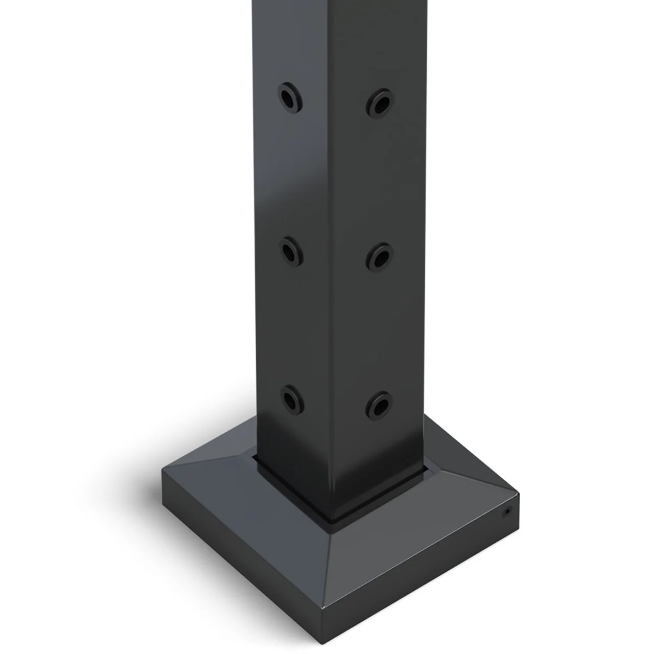 Square Corner Post for Horizontal Balustrade - Black - Image 5