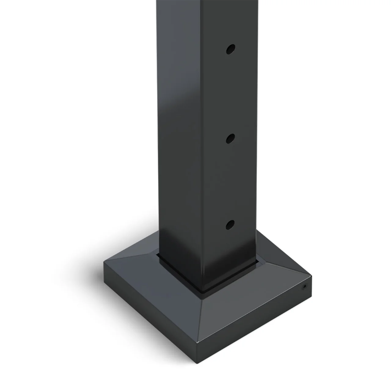 Square Intermediate Post for Horizontal Balustrade - Black - Image 3
