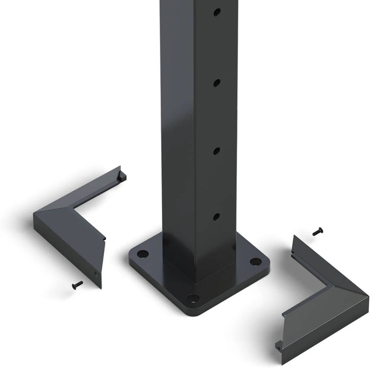 Square Intermediate Post for Horizontal Balustrade - Black - Image 4