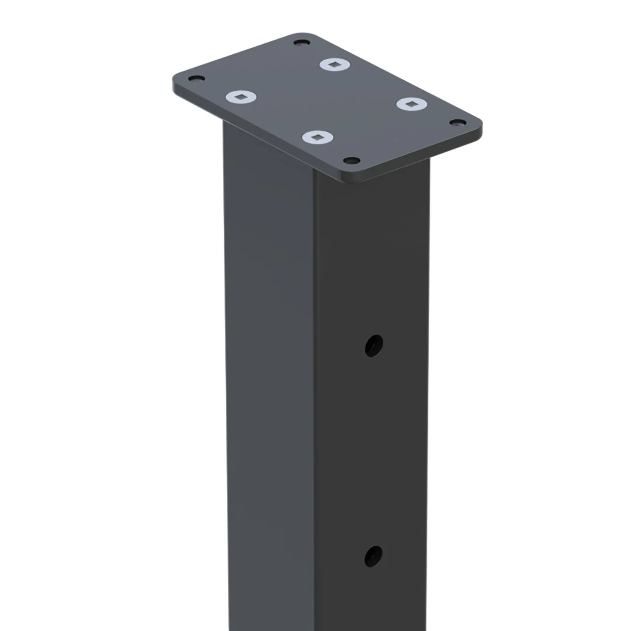 Square Intermediate Post for Horizontal Balustrade - Black - Image 5