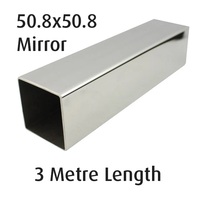 Square Tube 50.8x50.8 (316 Mirror) - 3 metre Length - Image 2
