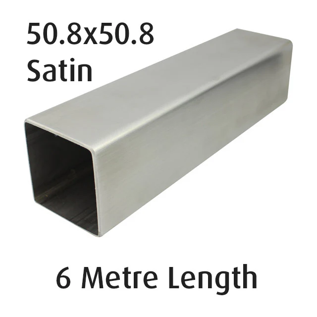 Square Tube 50.8x50.8 (316 Satin) - 6 metre Length - Image 2