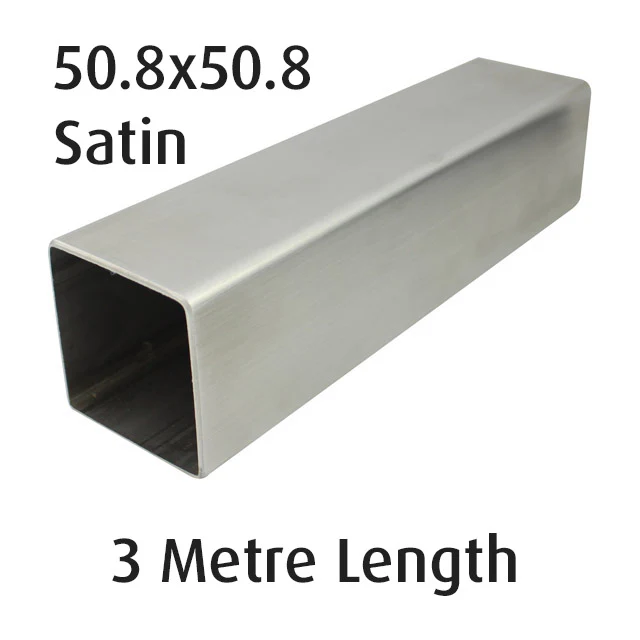 Square Tube 50.8x50.8 (316 Satin) - 3 metre Length - Image 2
