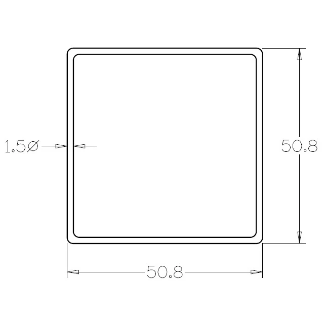 Square Tube 50.8x50.8 (316 Satin) - 6 metre Length - Image 3