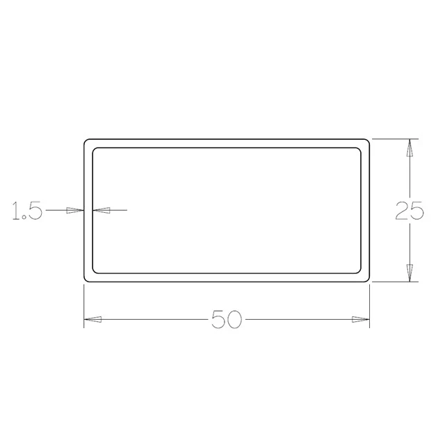 Rectangle Tube 50x25 (316 Satin) - 5.8 metre Length - Image 3