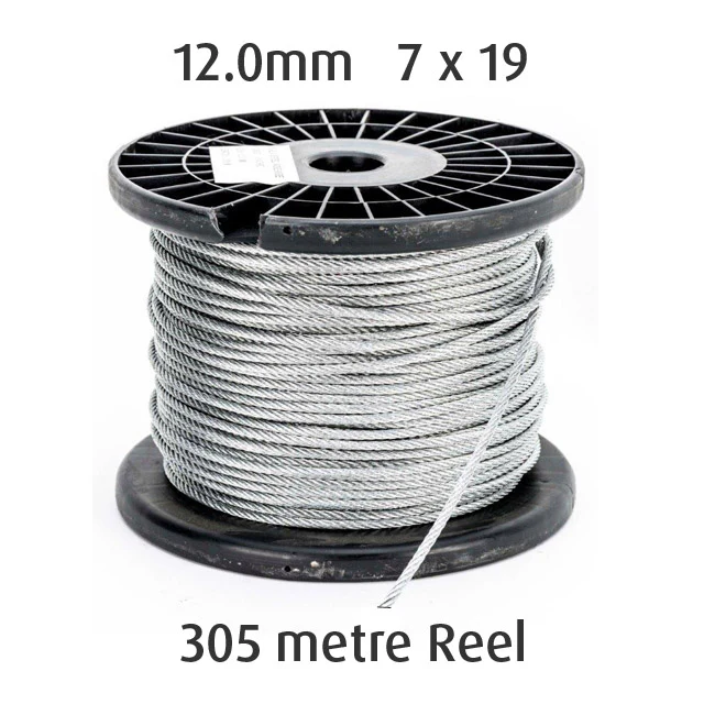 12.0mm Wire Cable Rope - 7x19 - 305 metre Reel - Image 2