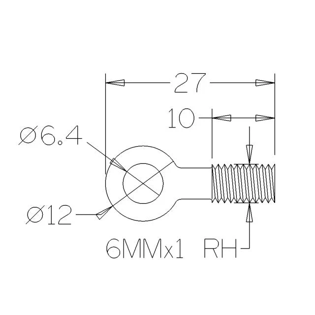 Eye Bolt BLACK - M6 - Image 2