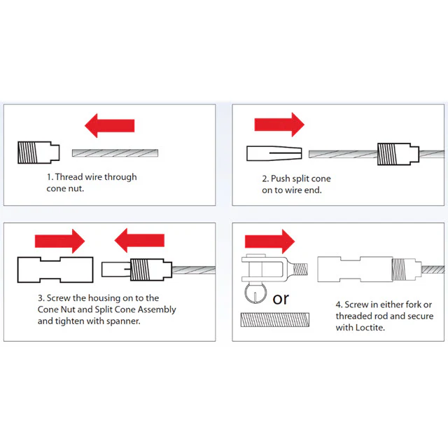 Swageless Fork Bottle Screw - 3.2mm Wire - Image 2